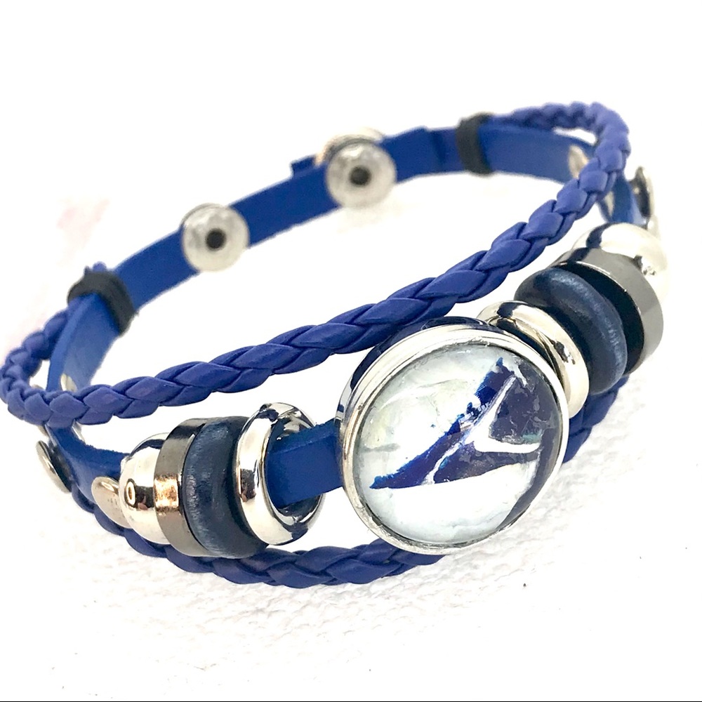 Leather snap bracelet Handmade 20mm snap SB20